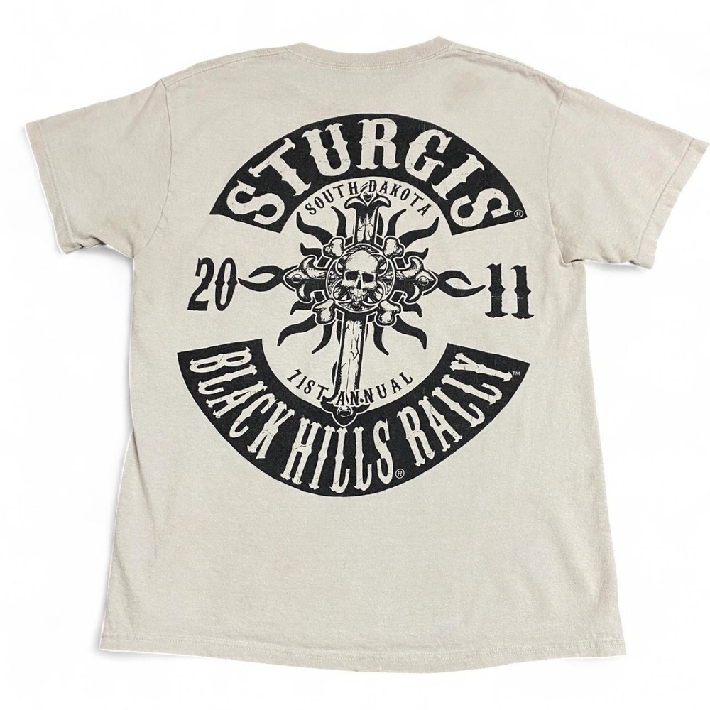 2011 Sturgis Black Hills Rally white  t-shirt Biker rally graphic